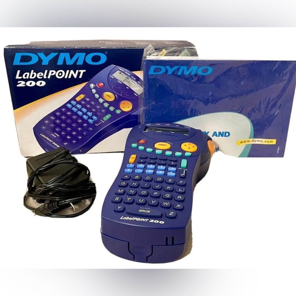 Dymo LabelPoint 200 Electronic Handheld LabelMaker Printer w AC Adapter & Manual